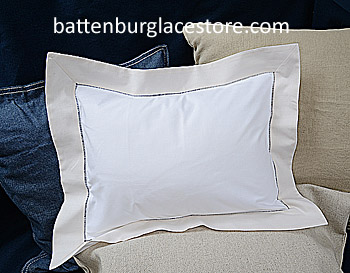 Baby Pillow Sham.White with Shell color border.12x16" pillow. - Click Image to Close